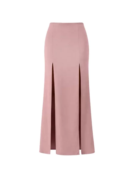 Fustă midi Patrizia Pepe din satin roz