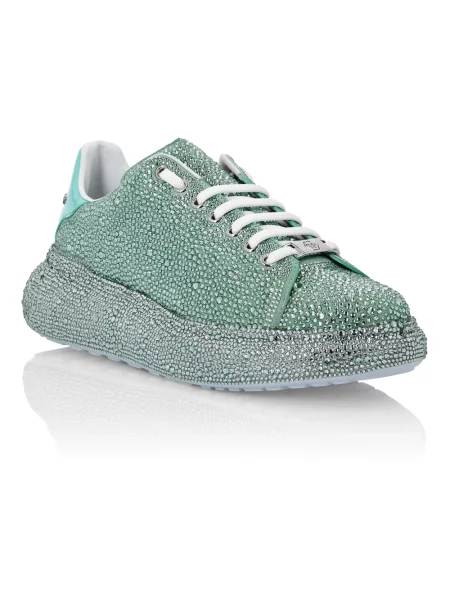 Sneakersy Philipp Plein skórzane zielone