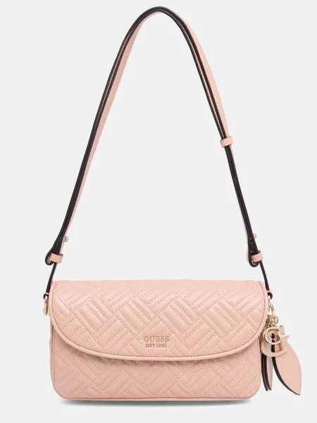 Guess torebka bagietka z imitacji skóry SALLY różowa