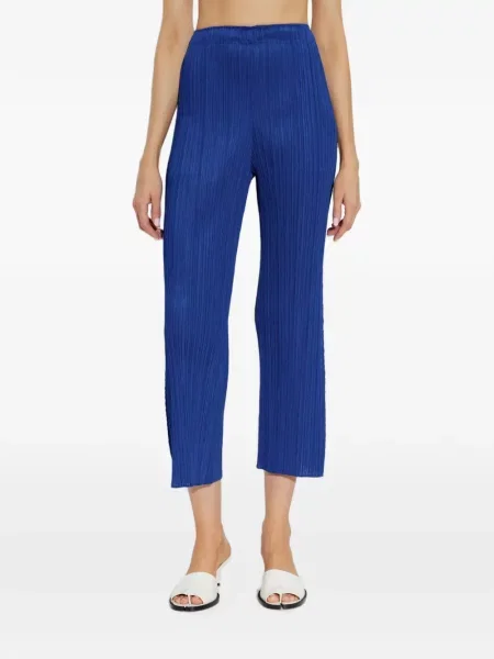 Pantaloni Pleats Please Issey Miyake albastru