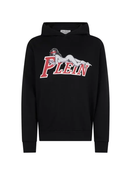 Hanorac cu glugă Philipp Plein cu autograf negru