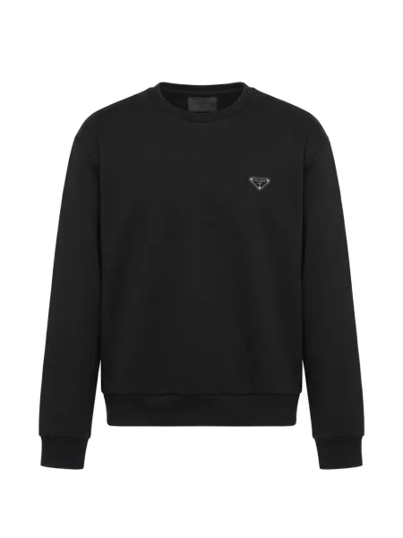 Hanorac crewneck Prada cu decolteu rotund negru