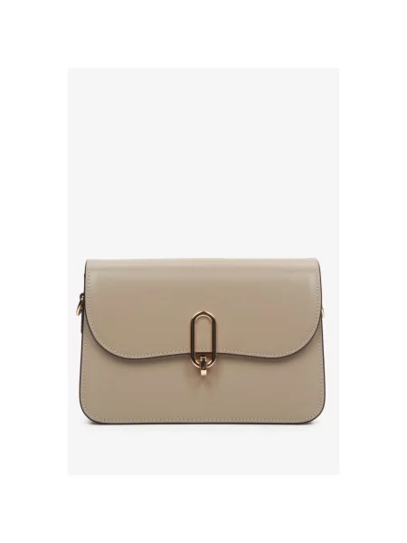 Сумка на плече шкіряна Estro сіра