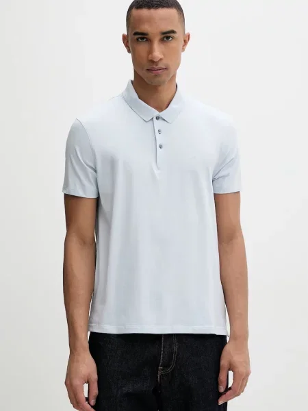 Calvin Klein Polo majica z bombažem modra
