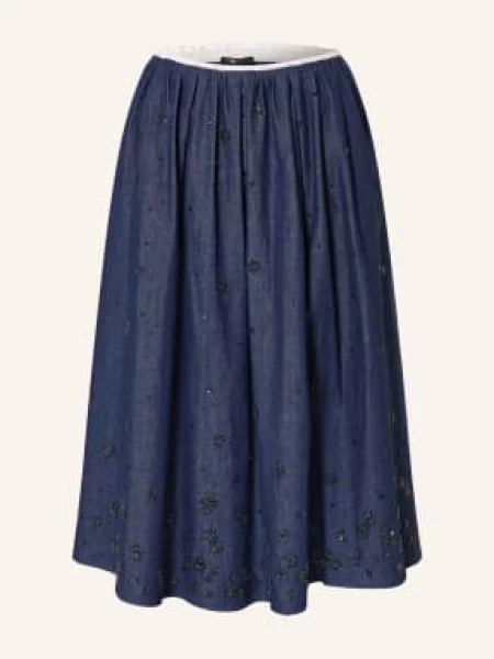 Maje Spódnica Jeansowa Z Cekinami blau granatowa