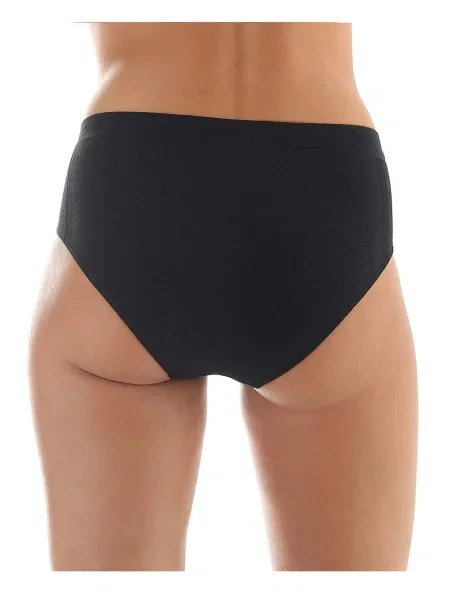 Majtki z wysokim stanem z wełną merino Brubeck classic COMFORT WOOL czarne