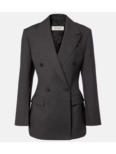 Sacou Róhe de lână cu două rânduri de nasturi gri