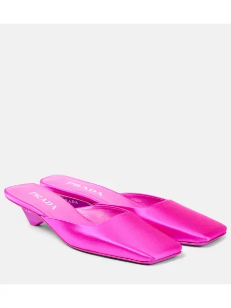 Satenaste mules Prada roza