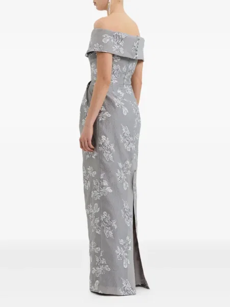 Rochie Rebecca Vallance cu model floral argintiu
