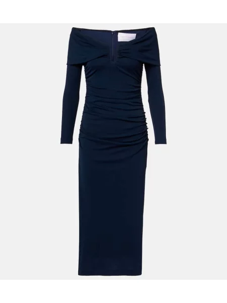 Rochie midi Carolina Herrera cu volane albastru