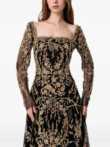Rochie maxi Dina Melwani din tul negru