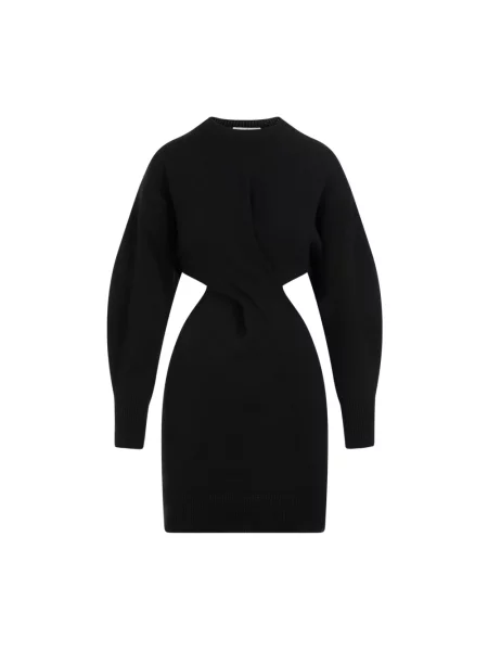 Sukienka mini Alexander Mcqueen wełniana czarna