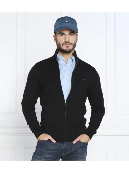 Tommy Hilfiger Pulover | Regular Fit cu adaos de cașmir negru