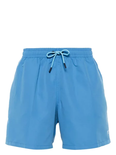 Slip de baie Hackett cu broderie albastru