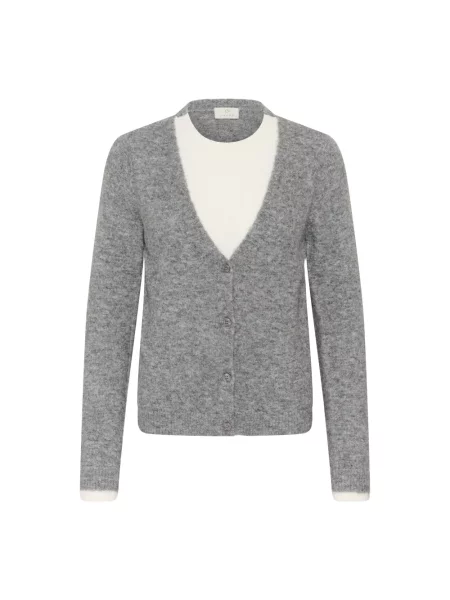 Dzianinowy sweter Kaffe szary