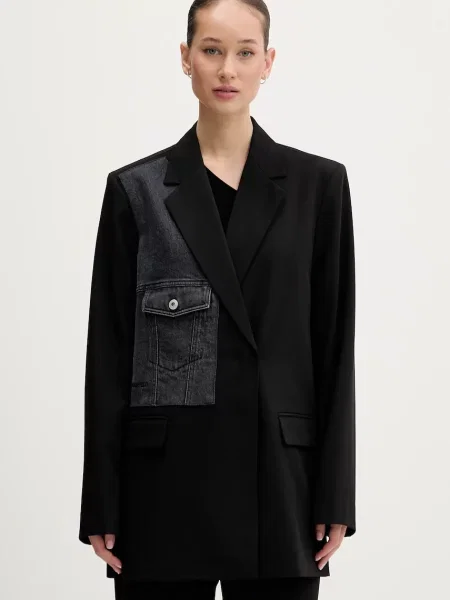 Geacă de blugi Karl Lagerfeld Jeans negru