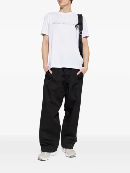 Tricou Moose Knuckles cu autograf alb