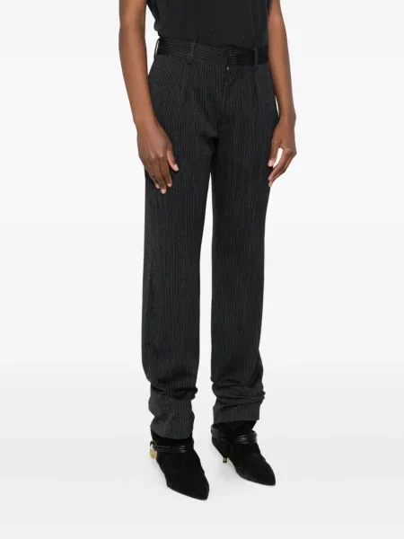 Pantaloni Isabel Marant cu dungi plisate negru