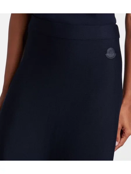 Midi sukňa Moncler modrá