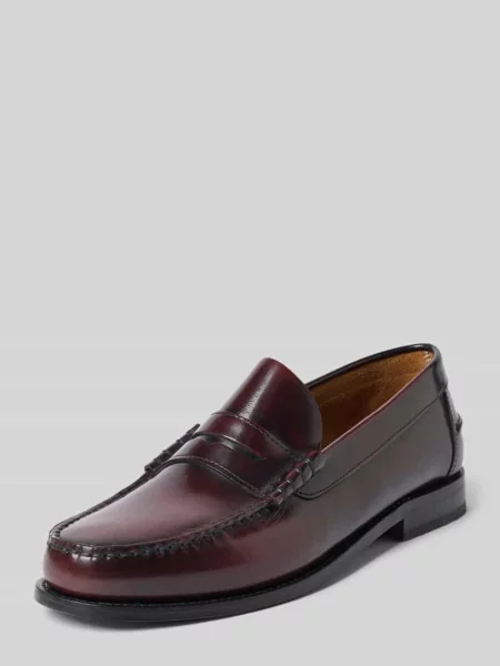 Loafers ze skóry model Hunter' Henry Stevens bordowe