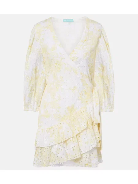 Rochie înfășurată Melissa Odabash cu broderie plic alb