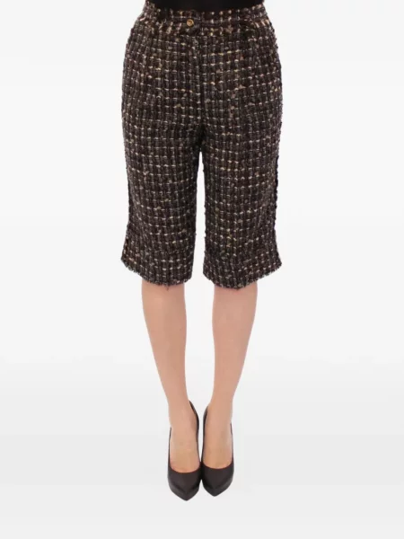 Pantaloni scurți Dolce & Gabbana din tweed negru