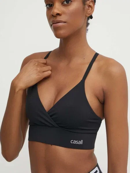 Спортен сутиен Casall Wrap с изчистен дизайн черно