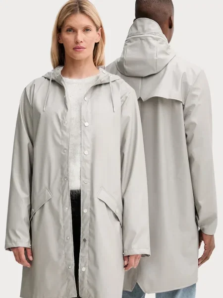 Яке Rains Long Jacket преходен модел сиво