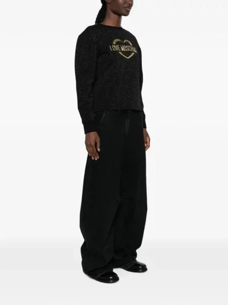 Hanorac Love Moschino cu imagine negru