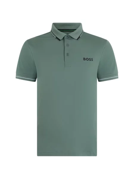 Tricou polo Boss cu imagine verde