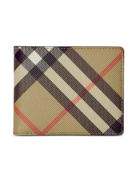Portfel Burberry z nadrukiem skórzany beżowy
