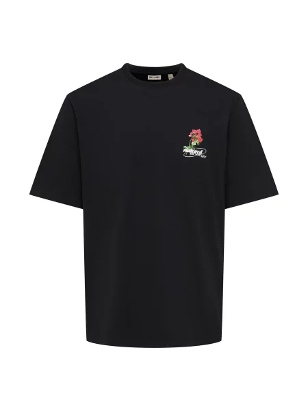 Only & Sons Tricou ONSNATURE maro închis / roz zmeură / negru alb