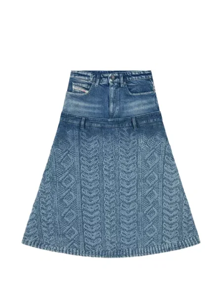 Fustă din denim Diesel tricotate albastru