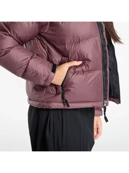 Пухено яке The North Face Retro Nuptse кафяво зимен модел виолетово