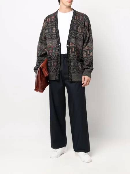 Pletený kardigan Missoni Pre-owned s výstřihem do v hnědý