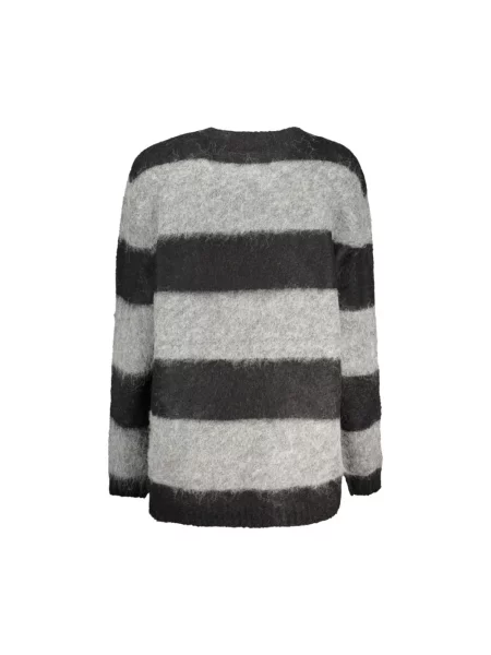 Dzianinowe jeansy Guess w paski z długim rękawem szare