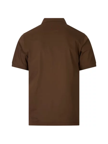 Scurt tricou polo Kiton maro