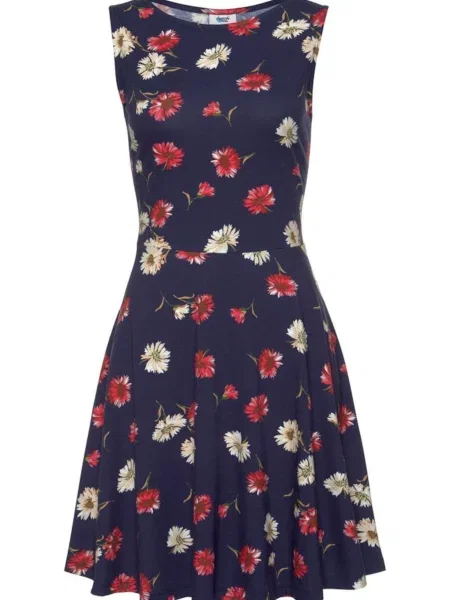 BEACH TIME Rochie de vară albastru marin roșu