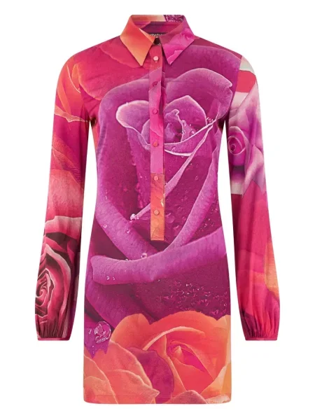 Rochie Roberto Cavalli cu model floral cu imagine roz