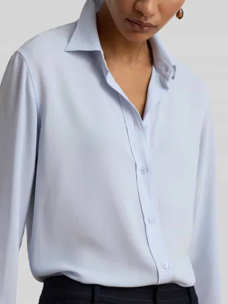 Bluzka koszulowa o kroju regular fit z kołnierzykiem koszulowym Lauren Ralph Lauren błękitna