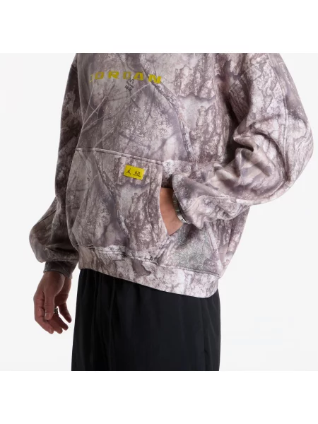 Hanorac cu glugă Jordan din fleece alb