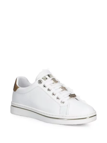 Fűzős csipkés sneaker Guess autogrammal fehér