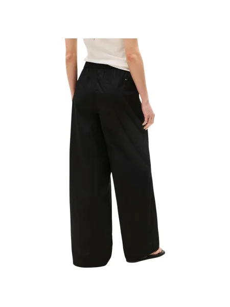 Pantaloni Tommy Hilfiger din poplin negru