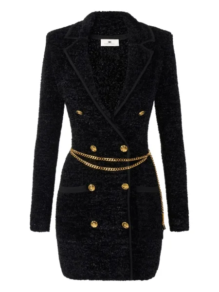 Mała mały sukienka mini Elisabetta Franchi garniturowa czarna