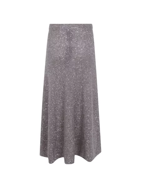 Fusta maxi D.exterior cu paiete tricotate gri