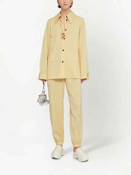 Juosmuo kelnės Jil Sander geltona