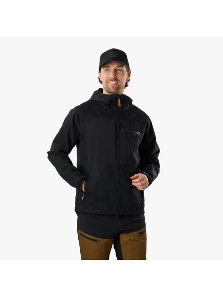 Kurtka Outdoor Wędrówki Mężczyzna Nordkap Wiatroszczelny czarna