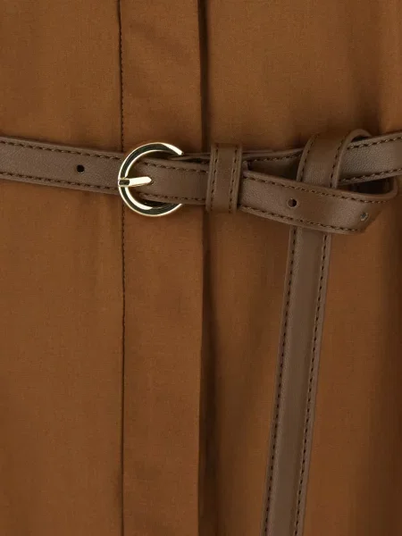 Cu centură rochie tip cămașă Max Mara maro