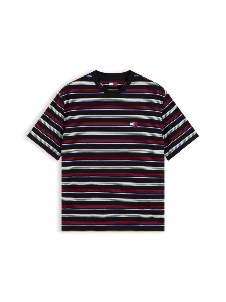Tommy Jeans Tricou albastru / roșu / negru alb