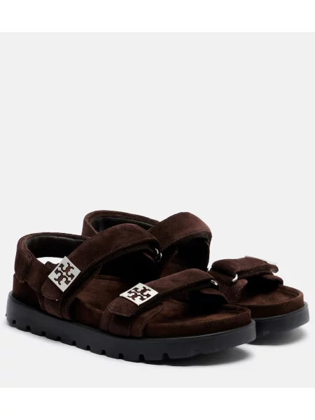 Sandale Tory Burch din piele de căprioară maro